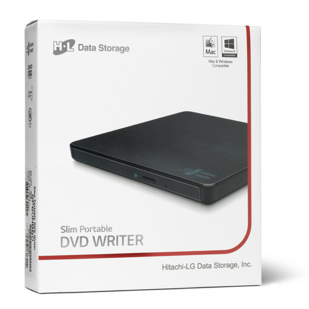 HL Data Storage Slim Portable DVD Writer (Zwart)